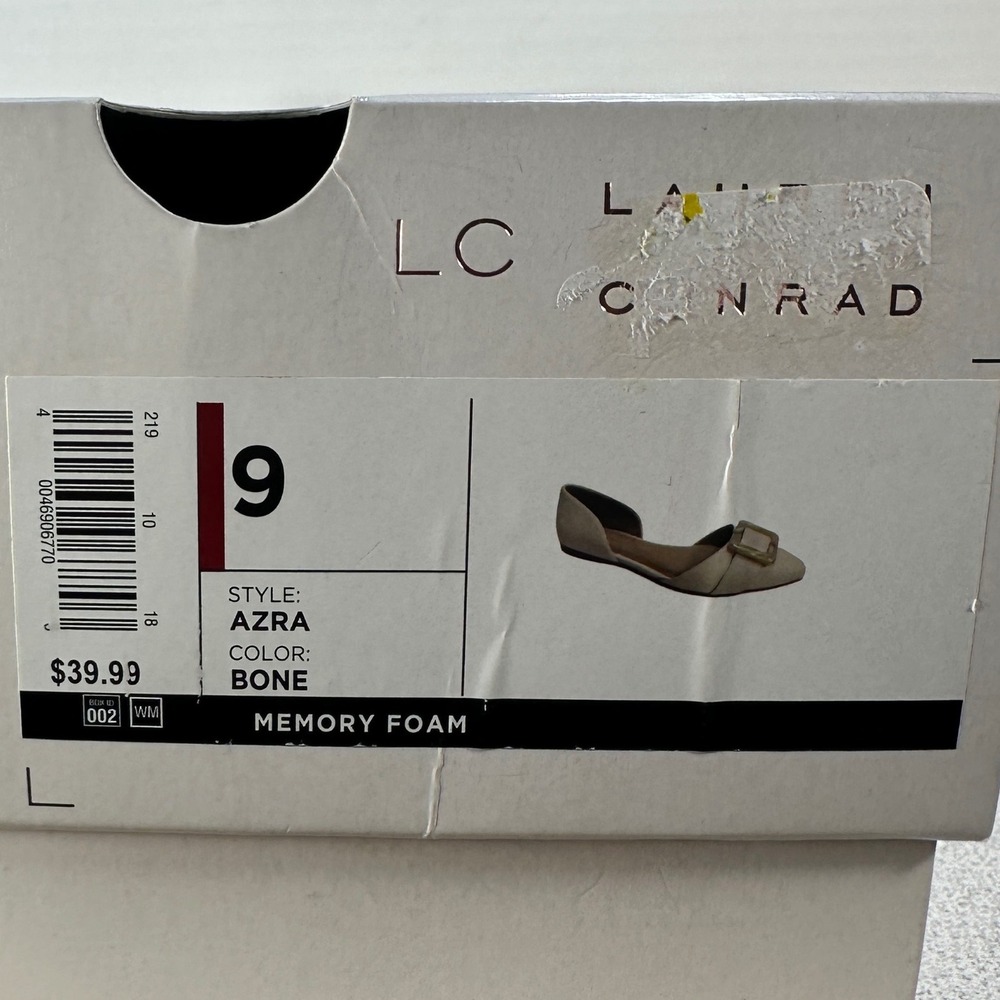 LC Lauren Conrad Cream Pointed Toe D'Orsay Flats with Buckle - Picture 10 of 10